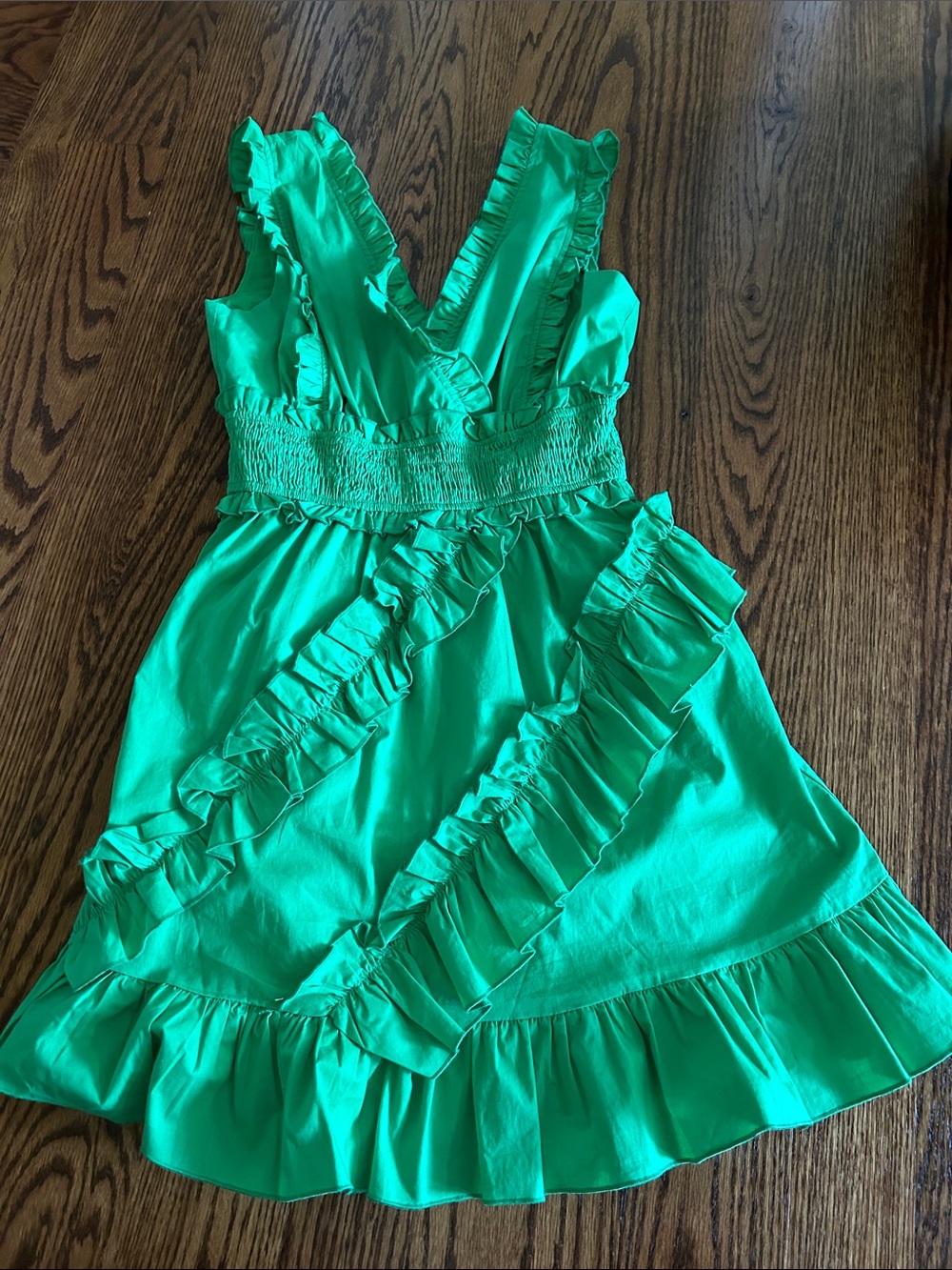 the clothing company Green Ruffled V-Neck Sundress